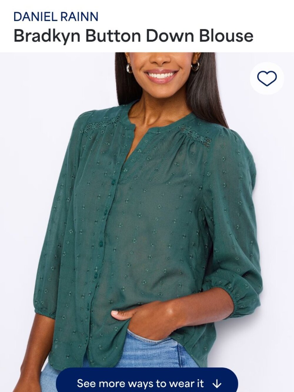 Daniel Rainn Bradkyn Button Down Blouse
